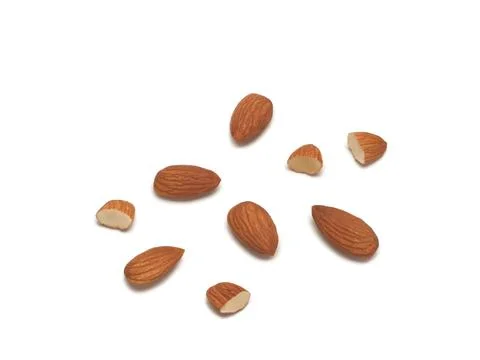 Almonds isolated on white background Stock Photos