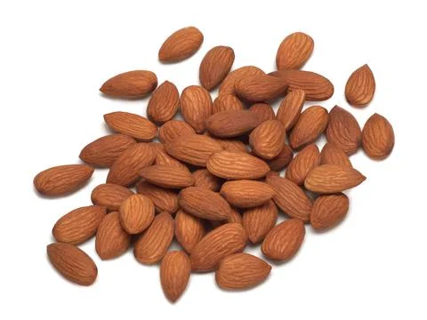 Almonds isolated on white background Stock Photos