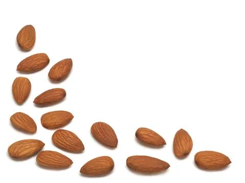 Almonds isolated on white background Stock Photos