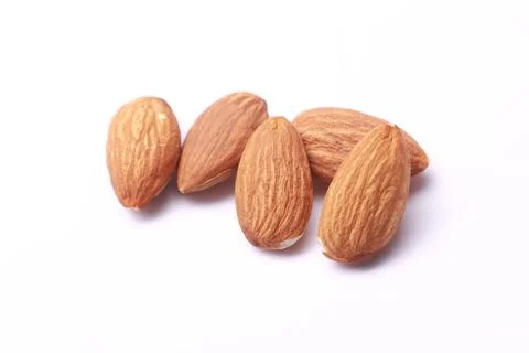 Almonds isolated on white background Stock Photos