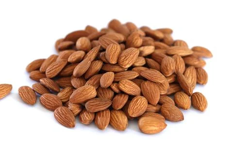 Almonds Isolated on white background Stock Photos