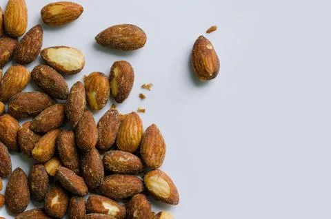 Almonds Isolated on White Background Stock Photos