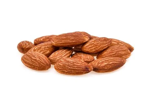Almonds isolated on white background Stock Photos