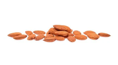 Almonds isolated on white background Stock Photos