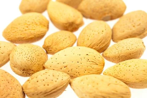 Almonds isolated on white Stock Photos
