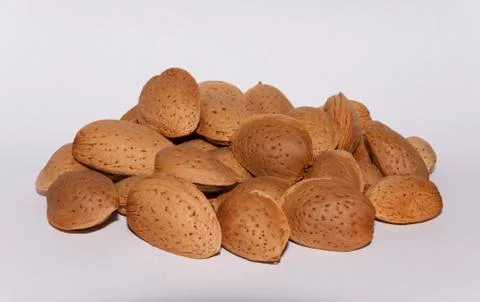 Almonds isolated on white Stock Photos