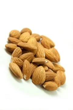 Almonds isolated on white Stock Photos