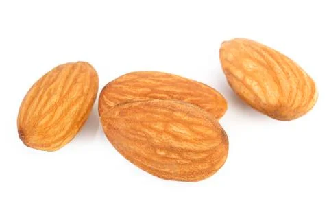 Almonds isolated on the white Stock Photos