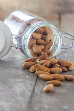 Almonds in a jar Stock Photos