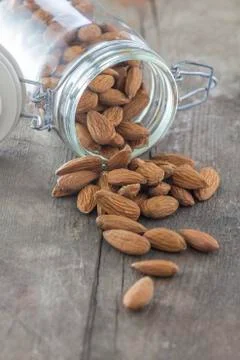Almonds in a jar Stock Photos