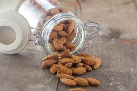 Almonds in a jar Stock Photos