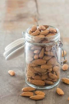 Almonds in a jar Stock Photos