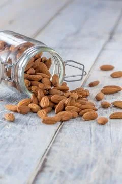 Almonds in a jar 写真素材