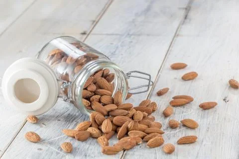 Almonds in a jar Stock Photos