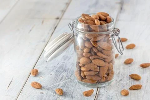 Almonds in a jar Stock Photos
