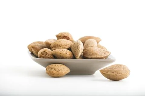 Almonds with kernel Stock Photos