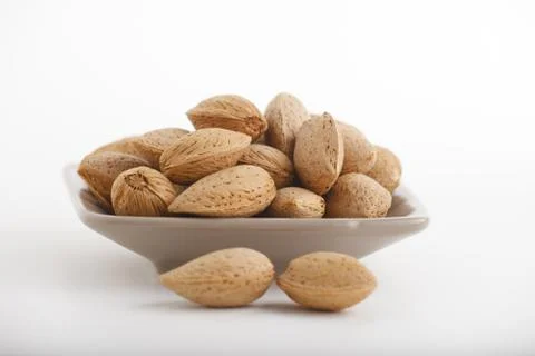Almonds with kernel Stock Photos