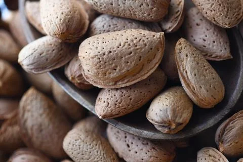 Almonds macro Stock Photos