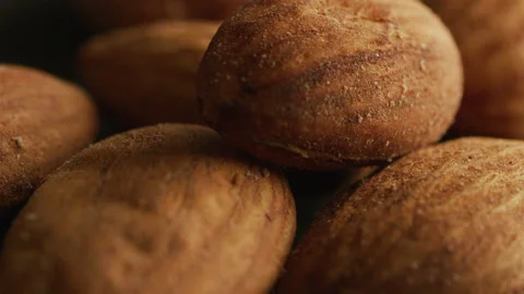 Almonds macro spinning Stock Footage 131819335