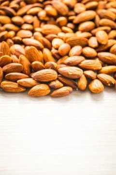 Almonds nut with copy space Stock Photos