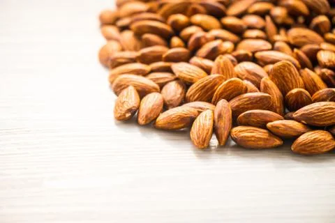 Almonds nut with copy space Stock Photos