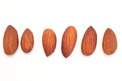 Almonds nut isolated on white background 写真素材