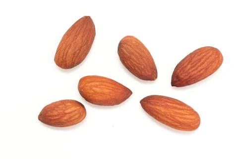 Almonds nut isolated on white background 스톡 사진