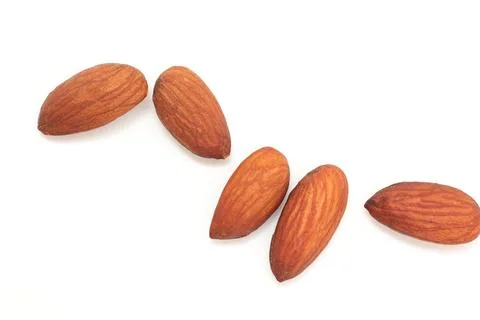 Almonds nut isolated on white background Fotos de archivo