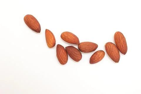 Almonds nut isolated on white background 스톡 사진