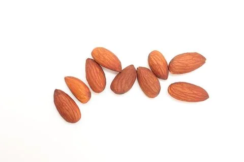 Almonds nut isolated on white background Fotos de archivo