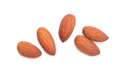 Almonds nut isolated on white background Fotos de archivo