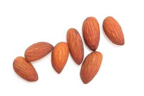 Almonds nut isolated on white background Fotos de archivo