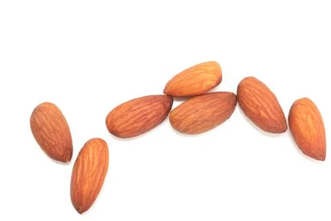 Almonds nut isolated on white background 스톡 사진