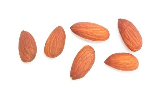 Almonds nut isolated on white background 스톡 사진