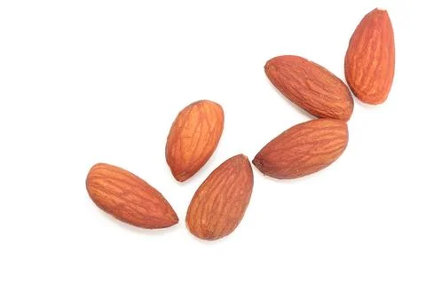 Almonds nut isolated on white background Fotos Stock