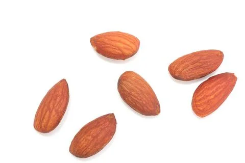 Almonds nut isolated on white background Fotos de archivo