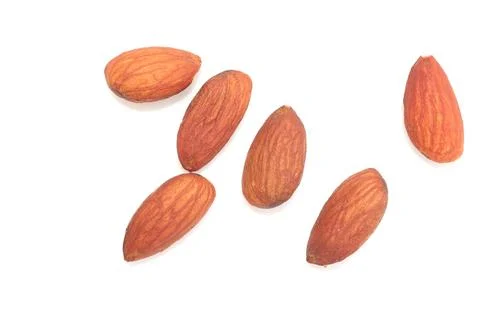 Almonds nut isolated on white background 写真素材