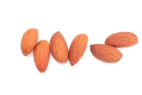 Almonds nut isolated on white background Fotos de archivo