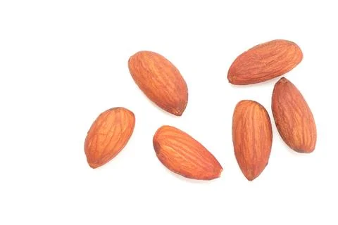 Almonds nut isolated on white background Fotos Stock