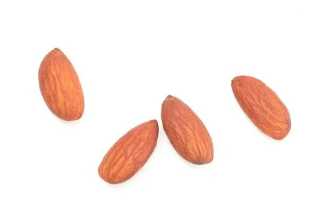 Almonds nut isolated on white background Stock Photos