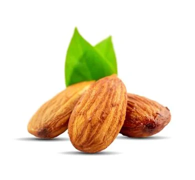 Almonds nuts isolated on white background Stock Photos