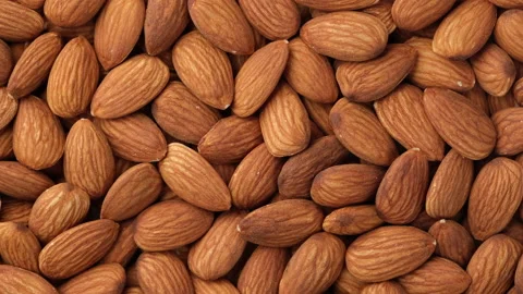 Almonds nuts top view. Healthy food Stock-Footage 148372946