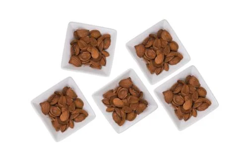 Almonds over white background. 写真素材
