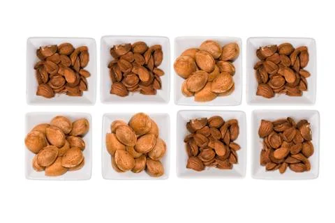 Almonds over white background. 写真素材