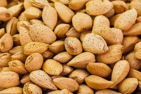 Almonds in a pile Stock Photos