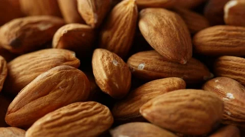 Almonds rotating close up 4k, UHD Stock Footage 49062622