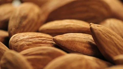 Almonds rotating close up studio Stock Footage 33817837