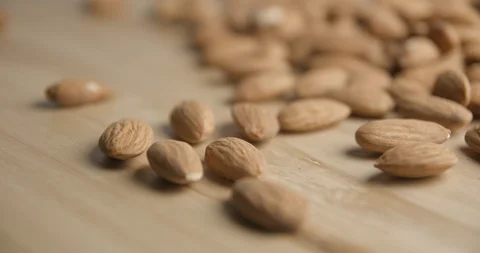 Almonds rotating macro in studio Stock Footage 101467372