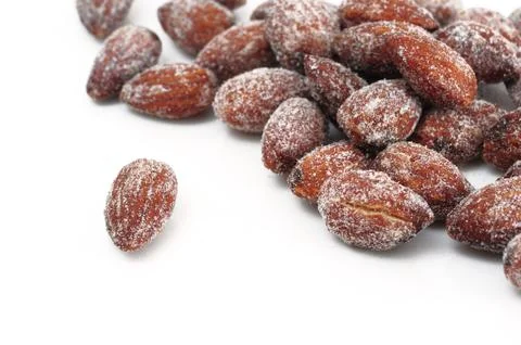 Almonds with salt Stock Photos