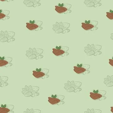Almonds. Seamless pattern. Stock Illustration